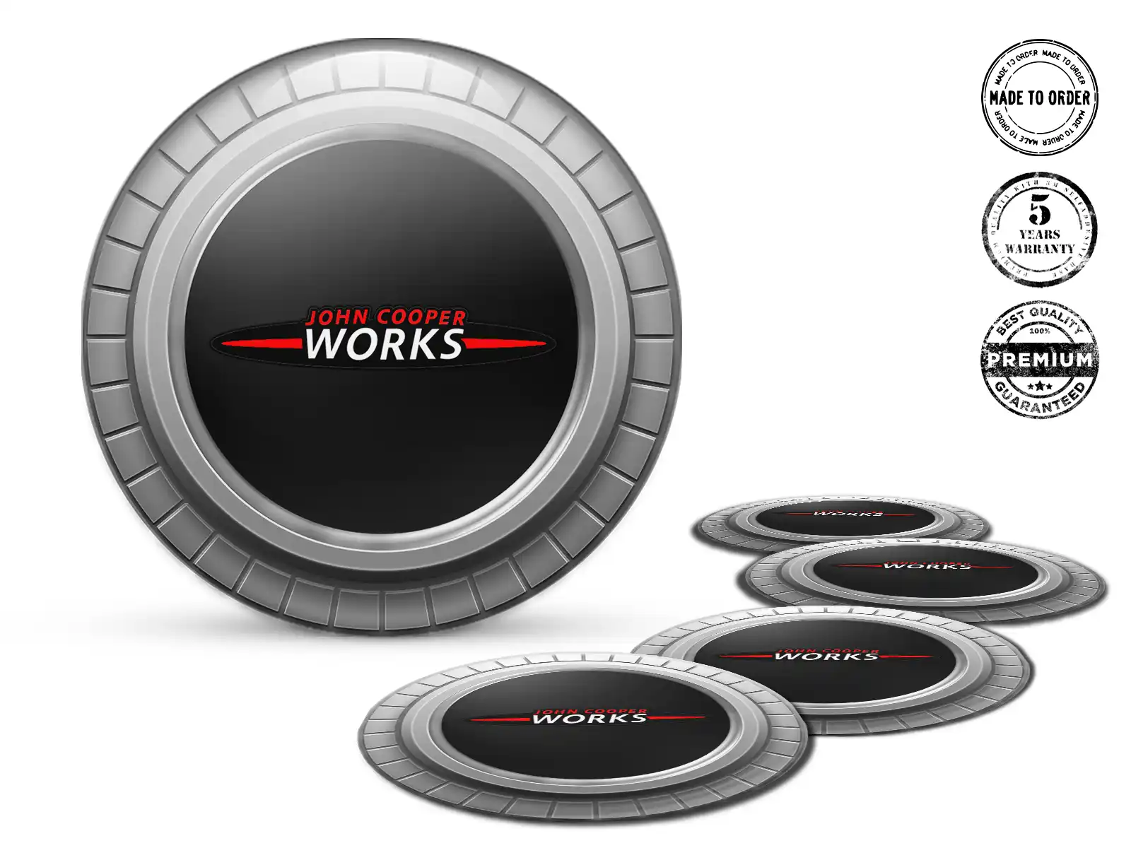 Mini Cooper Domed Sticker Style Luxury Rim Logos